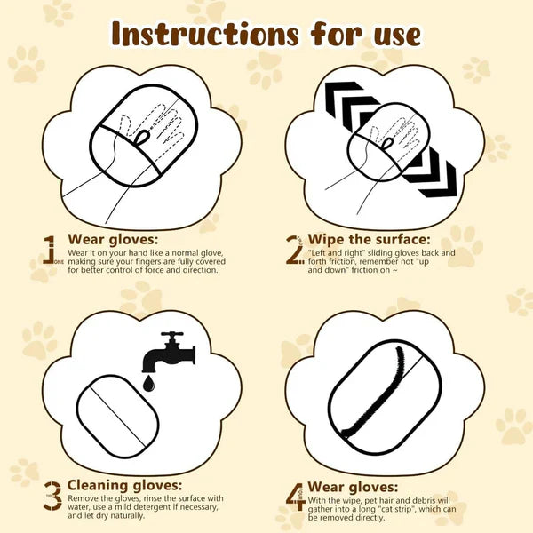 Pet Hair Removal Anti-Static Gloves - Highly Effective, Soft Silicone Material, Washable and Reusable (Home + Car Use)