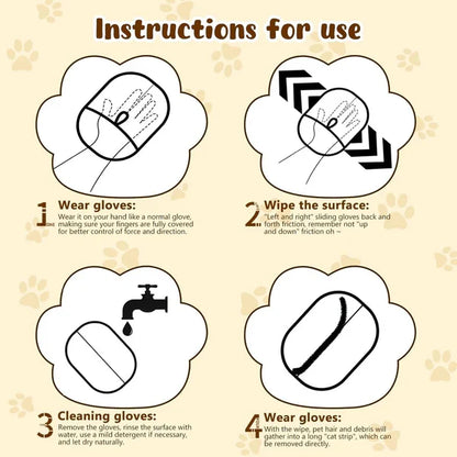 Pet Hair Removal Anti-Static Gloves - Highly Effective, Soft Silicone Material, Washable and Reusable (Home + Car Use)