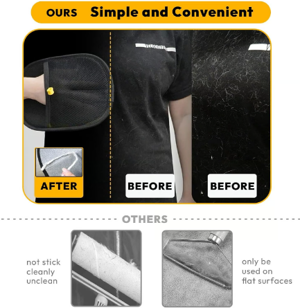 Pet Hair Removal Anti-Static Gloves - Highly Effective, Soft Silicone Material, Washable and Reusable (Home + Car Use)